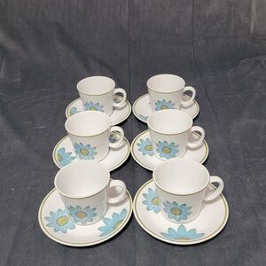 Vintage NORITAKE Up-Sa Daisy, 6 Cups and 6 Saucers Up Sa Daisy,9001